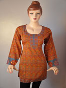 printed cotton kurti with full sleaves and neck on design.