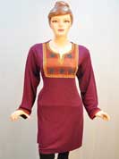 Vibrant collection woolen kurti with woolen dhaga embroidery work