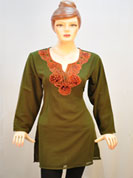Ultimate collection classy designed designer georgette kurti with collar embroidery dhaga work in stylish seasonal color