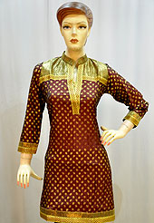 Graceful and stylish crushed cotton kurti is awesomely designed with butti print work. Fabric lace on neckline, bottom and sleeves is nice. Color combination of this kurti is nice. It’s a casual wear drape. Slight Color variations are possible due to differing screen and photograph resolutions.