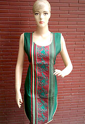 Amazing silk kurti is nicely designed with thread worked floral embroidery patch with sequins and piping work on all over. This kurti is used for casual and party purpose. Nice mixing of colors and work make different to others. Another colors of this kurti shown in image. Slight Color variations are possible due to differing screen and photograph resolutions.
