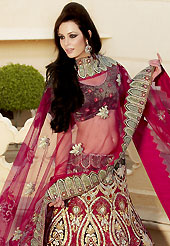 It’s cool and has a very modern look to impress all. This red lehenga choli is nicely embroidered and patch work done with resham, zari, sequins and stone work in form of floral motifs. The beautiful embroidery on lehenga made it awesome and gives you stylish and attractive look to others. Contrasting dark grey embroidery work choli and matching dupatta is availble with this lehenga. Slight Color variations are possible due to differing screen and photograph resolutions.