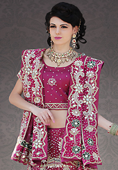 Elegance and innovation of designs crafted for you. This onion pink net lehenga choli is nicely embroidery and velvet patch work is done with stone, zardosi, cutdana and cutbeads work. All over embroidery work on lehenga is stunning. The beautiful heavy embroidery on lehenga made it awesome and gives you stylish and attractive look to others. Matching choli and dupatta is availble with this lehenga. Slight Color variations are possible due to differing screen and photograph resolutions.
