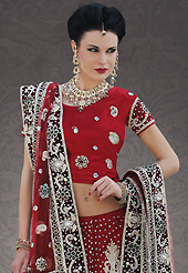 No one like ordinary look, because every woman has their own beauty and our collection gives extra ordinary look to you. This maroon net lehenga choli is nicely embroidery and velvet patch work is done with resham, stone, zardosi, cutdana, beads and cutbeads work. All over embroidery work on lehenga is stunning. The beautiful heavy embroidery on lehenga made it awesome and gives you stylish and attractive look to others. Matching choli and dupatta is availble with this lehenga. Slight Color variations are possible due to differing screen and photograph resolutions.
