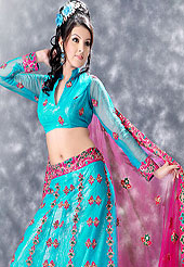 Make your collection more attractive  charming with this dazzling dress. A Lehenga made with Net fabric. This lehenga embellished with stone, sitara work, and beads. A beautiful embroiderey made it stylish and fabulous, gives you a stunning look. Slight Color variations possible due to differing screen and photograph resolutions.