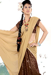 Attract all attentions with this brown lehenga. This georgette lehenga have beautiful floral embroidery done with zari, sitara and lace patch. Mixing of color make unique to others and enhanced your personality. Slight Color variations are possible due to differing screen and photograph resolutions.