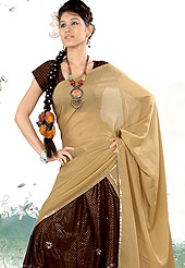 Outfit is a novel ways of getting yourself noticed. Tryout this season brown-beige embroidery lehenga which is beautified with sitara, sequins, stone, zari, resham work. Lehenga have floral pattern which gives a pretty look and beautiful border and butti increasing beauty of chunari. Matching designer blouse is available. Slight Color variations are possible due to differing screen and photograph resolutions.
