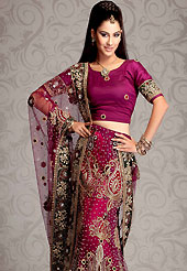 A most beautiful refinement for style and traditions. A beautiful A-line lehenga made with net fabric. This lehenga embellished with zardozi, crystal stone, salma, sitara, sequins, cutdana, badla, zari, beads and velvet patch work. The beautiful embroidery on lehenga made it awesome and gives you stylish and attractive look to others. The matching blouse and embroidered dupatta are enhanced your personality. The bust size of choli can be customized upto 42 inches. Lehenga length can be customizing upto 42 inches. Slight Color variations are possible due to differing screen and photograph resolutions.
