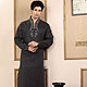 Attractive and stylish Black linen kurta pazama