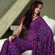 Blue and Pink Sattan Patti Saree with Blouse