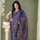 Violet Georgette Smoke Saree with Blouse