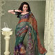 Green Georgette Smoke Saree with Blouse