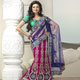 Blue and Magenta Net Georgette Lehenga Saree with Blouse