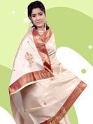 You can be sure that ethnic fashions selections of clothing are taken from the latest trend in today’s fashion. This saree have beautiful thread work in floral pattern. Border make unique to others and enhanced your personality. This saree is made with cotton fabric. Matching blouse is available. Slight Color variations are possible due to differing screen and photograph resolutions.