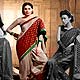 Fawn and Maroon Dupian Silk Saree with Blouse
