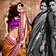 Rust and Purple Dupian Silk Saree with Blouse