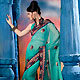 Turquoise Green Faux Georgette Saree with Blouse