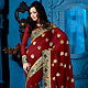 Deep Maroon Faux Georgette Saree with Blouse