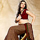 Maroon Crepe Saree with Blouse