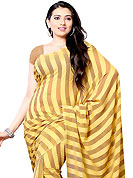 A desire that evokes a sense of belonging with a striking details. This saree is beautifully designed with stripe print work. This fabulous party wear saree is specially crafted for your stunning and gorgeous look. This beautiful drape is crafted with georgette fabric. Matching Blouse is available with this saree. Slight Color variations are possible due to differing screen and photograph resolutions.