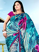 A desire that evokes a sense of belonging with a striking details. This saree is nicely designed with flower and abstract print work in fabulous style. This beautiful saree is used for festival and casual porpose which gives you a singular and dissimilar look. This saree is made with faux georgette fabric. Matching blouse is available with this saree. Slight Color variations are possible due to differing screen and photograph resolutions.