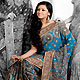 Sky Blue Crepe Saree with Blouse