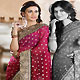 Shaded Magenta Faux Georgette Saree with Blouse