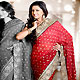 Shaded Maroon Faux Georgette Saree with Blouse