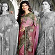 Shaded Pink Shimmer Faux Georgette Saree with Blouse