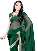 Exquisite combination of color, fabric can be seen here. This is a very nice casual wear saree made from chiffon Fabric,. the saree is simply made from plain chiffon fabric and have a broad border in matching color combination. It's best to wear as casaul wear. Matching blouse is available with this saree. Slight color variations are possible due to differing screen and photograph resolution.