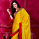 Yellow Crepe Saree with Blouse