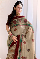 Style and trend will be at the peak of your beauty when you adorn this saree. This light beige raw silk saree have beautiful embroidery patch work which is embellished with resham work. Fabulous designed embroidery gives you an ethnic look and increasing your beauty. Matching blouse is available. Slight Color variations are possible due to differing screen and photograph resolutions.