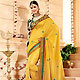 Yellow Banarasi Silk Saree with Blouse