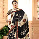 Black and Light Fawn Banarasi Silk Saree with Blouse