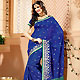Dark Blue Banarasi Silk Saree with Blouse