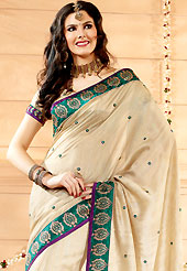 The fascinating beautiful subtly garment with lovely patterns. This light fawn banarasi silk saree have beautiful embroidery patch work which is embellished with resham, zari and stone work. Fabulous designed embroidery gives you an ethnic look and increasing your beauty. Matching blouse is available. Slight Color variations are possible due to differing screen and photograph resolutions.