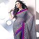 Dark Grey Faux Georgette Saree with Blouse