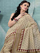 Era with extension in fashion, style, Grace and elegance have developed grand love affair with this ethnical wear. This cream and maroon cotton saree is nicely designed with floral, zigzag print and self weaving work in fabulous style. This beautiful saree is used for casual porpose which gives you a singular and dissimilar look. Color blend of this saree is nice. Matching blouse is available with this saree. Slight Color variations are possible due to differing screen and photograph resolutions.
