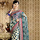 Cream Net and Viscose Saree with Blouse