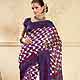 Violet, Off White and Dark Pink Art Silk Saree with Blouse
