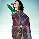 Dark Violet and Green Faux Georgette Saree with Blouse