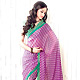 Light Violet and Green Faux Georgette Saree with Blouse