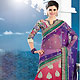 Violet and Shaded Pink Net and Faux Georgette Lehenga Style Saree with Blouse
