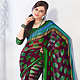 Burgundy and Green Brasso Faux Georgette Saree with Blouse