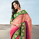 Peach, Pink and Burgundy Faux Georgette Saree with Blouse