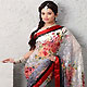 Off White and Shaded Grey Saree with Blouse