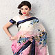Off White and Pink Saree with Blouse