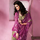 Magenta and Dusty Olive Green Brasso Faux Georgette Saree with Blouse