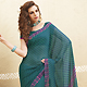 Teal Green and Blue Faux Georgette Saree with Blouse