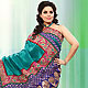 Teal Green Bhagalpuri Jacquard Silk Saree with Blouse